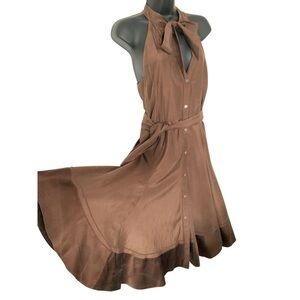 Coast Dress brown size US 10  UK 14 with bow at neck beautiful dress